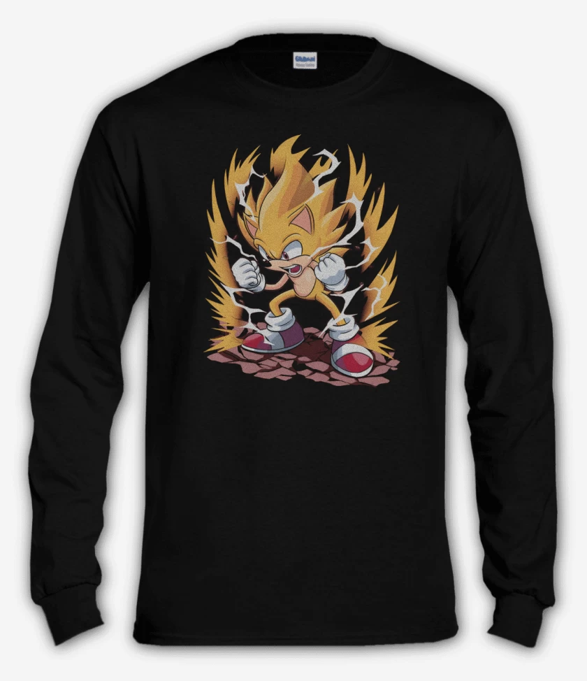 Polera manga larga Negro de Super Sonic