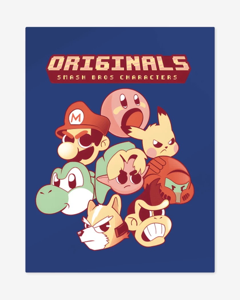 Print metalico Originals Smash Bros