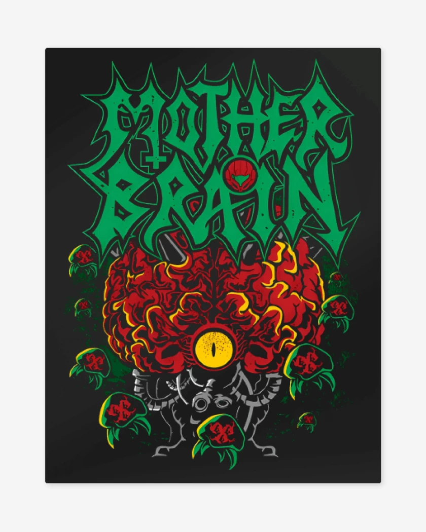 Print metalico Negro de Mother Brain 