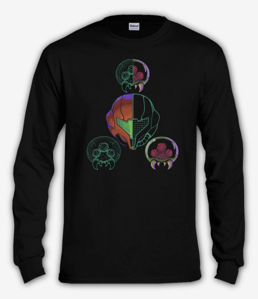 Polera manga larga Negro de Dimensión Metroid