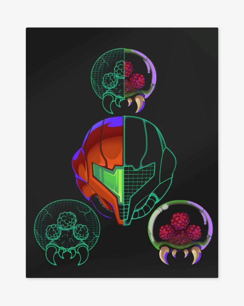 Print metalico Negro de Dimensión Metroid