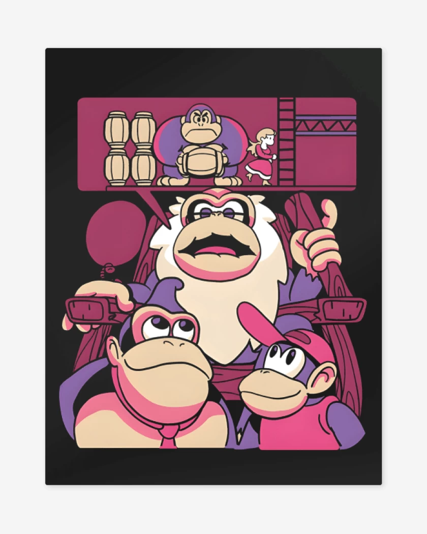 Print metalico Negro de Nostalgia Kong