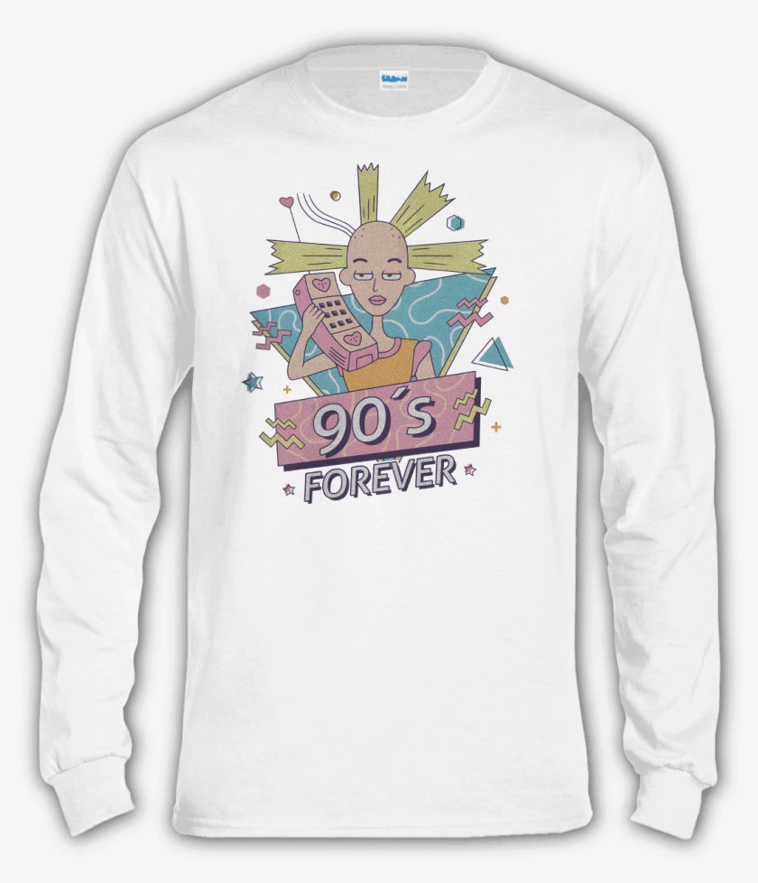 Polera manga larga Blanco de 90s Forever