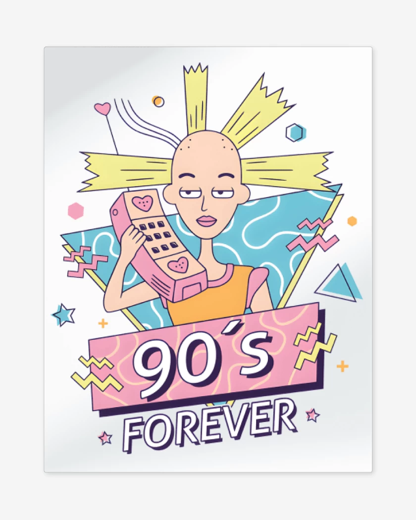 Print metalico Blanco de 90s Forever