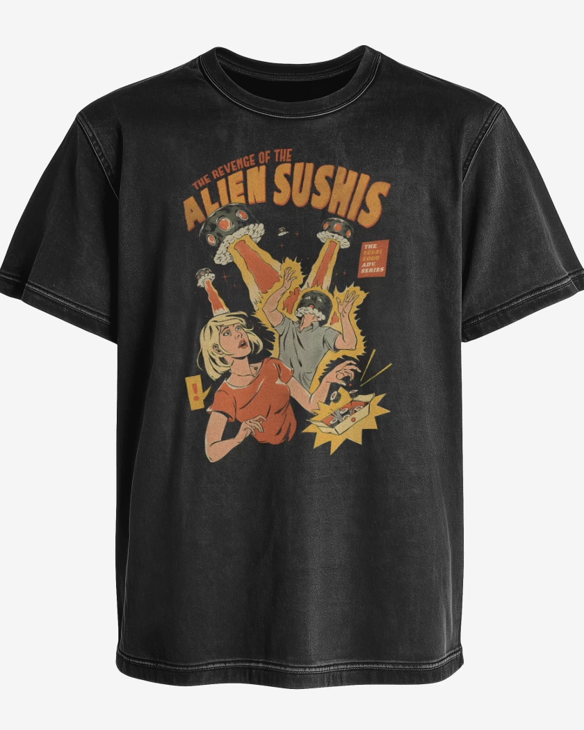 Polera desgastada Ataque de los Alien Sushis