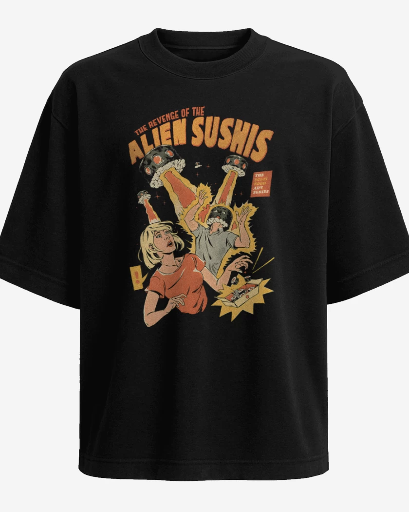 Polera Oversize Ataque de los Alien Sushis