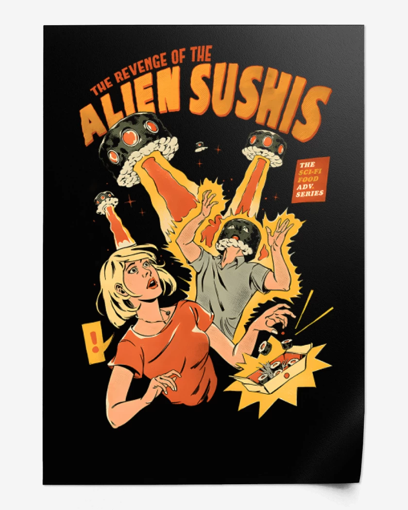 Print Ataque de los Alien Sushis