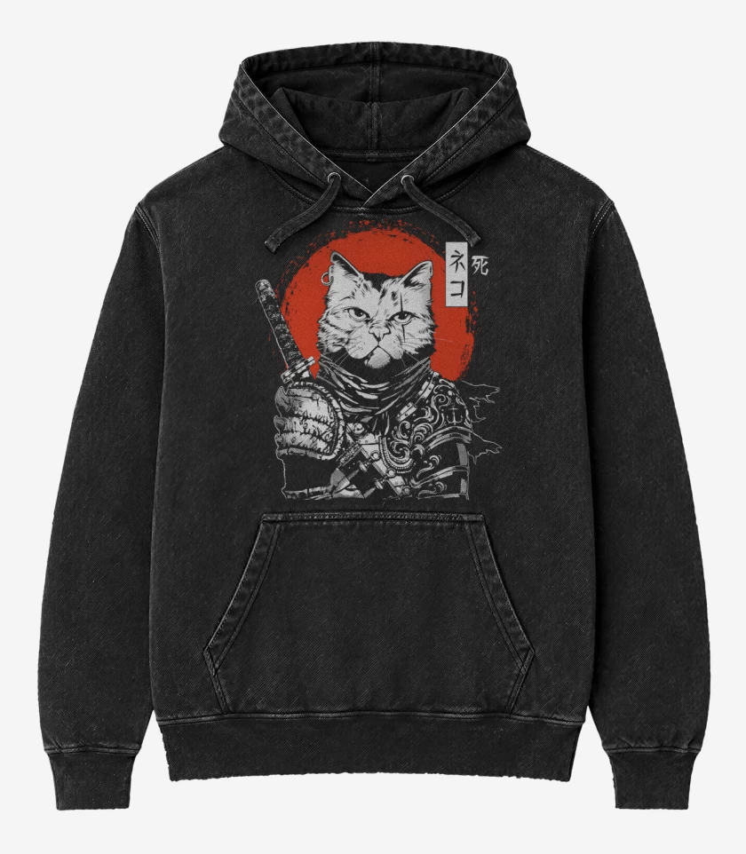 Poleron Canguro Acid Wash Negro de The Catcher