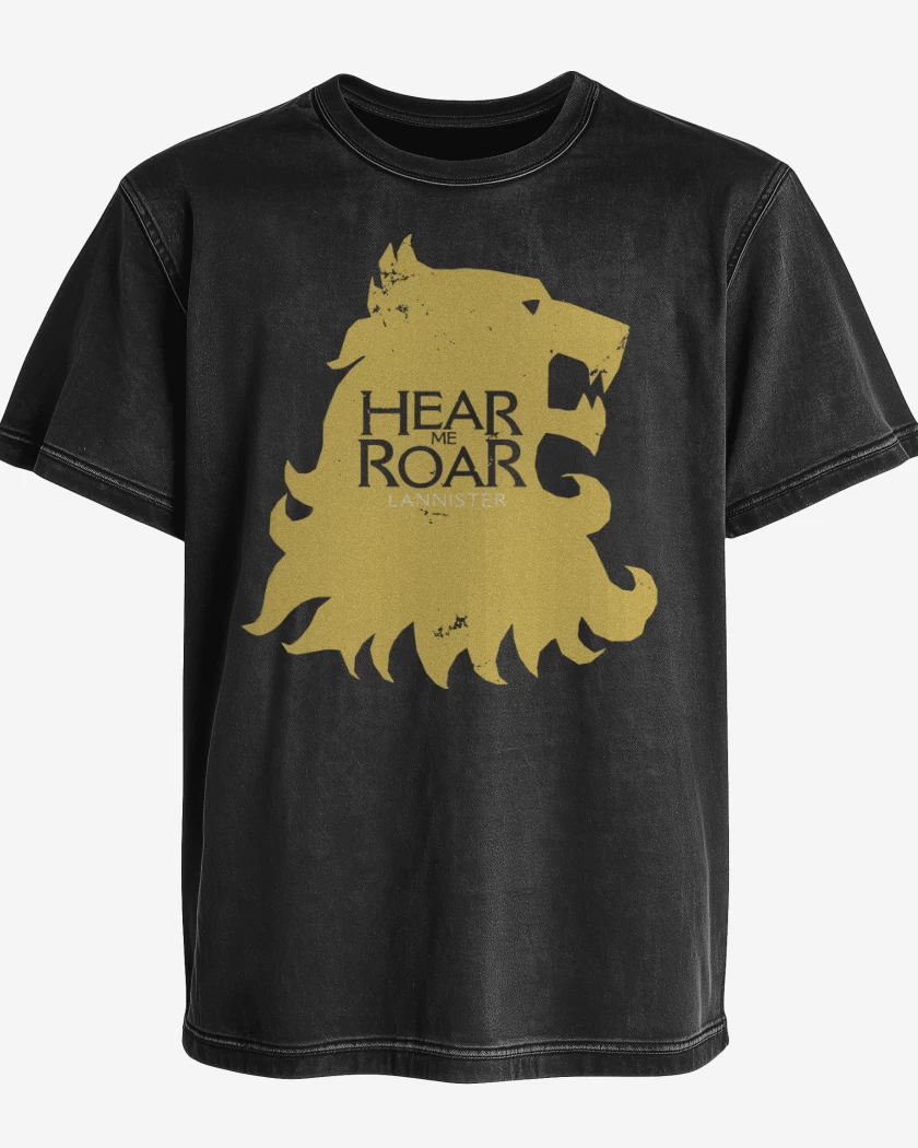 Polera desgastada Negro de Hear me Roar