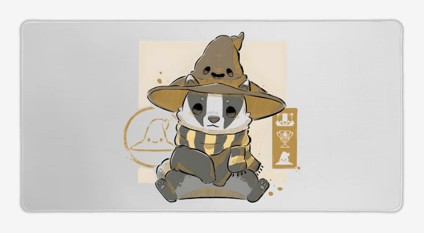 Mouse pad Gamer Blanco de Cute Hufflepuff