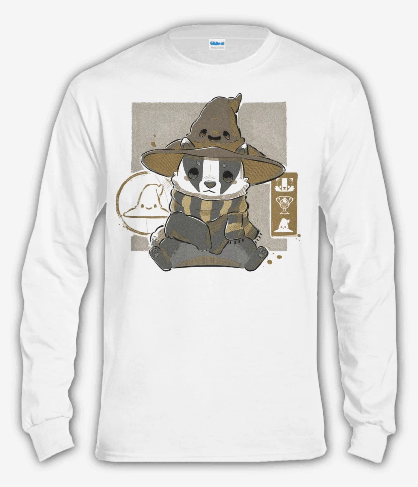 Polera manga larga Blanco de Cute Hufflepuff