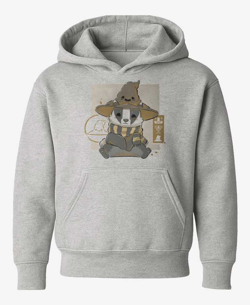 Poleron de niño Gris Melange de Cute Hufflepuff