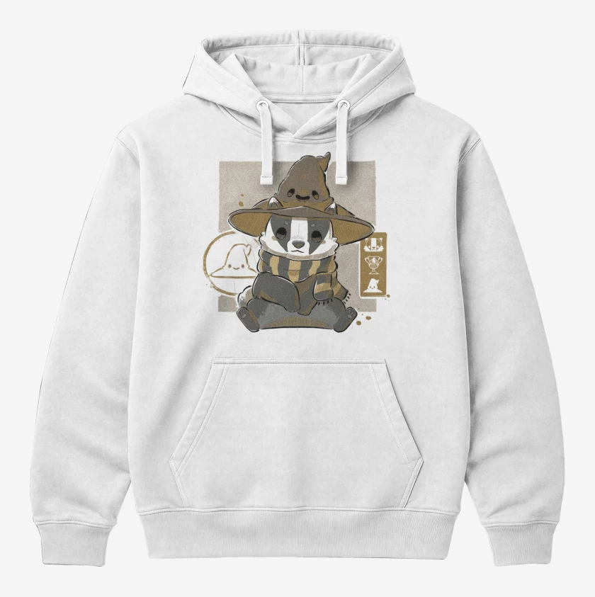 Polerón Canguro Blanco de Cute Hufflepuff