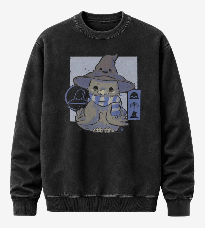 Poleron Polo Acid Wash Negro de Cute Ravenclaw