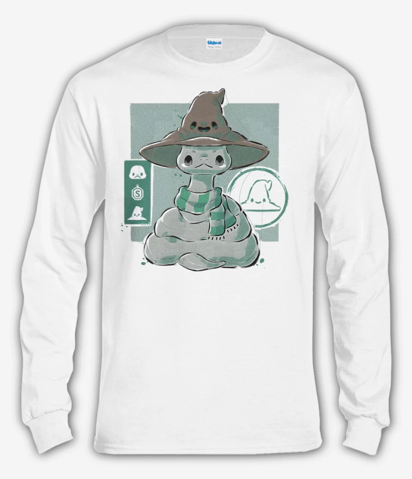 Polera manga larga Blanco de Cute Slytherin