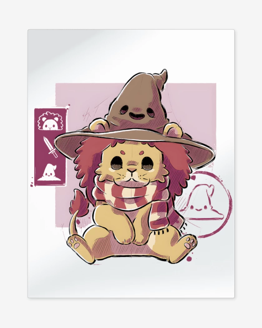 Print metalico Blanco de Cute Gryffindor
