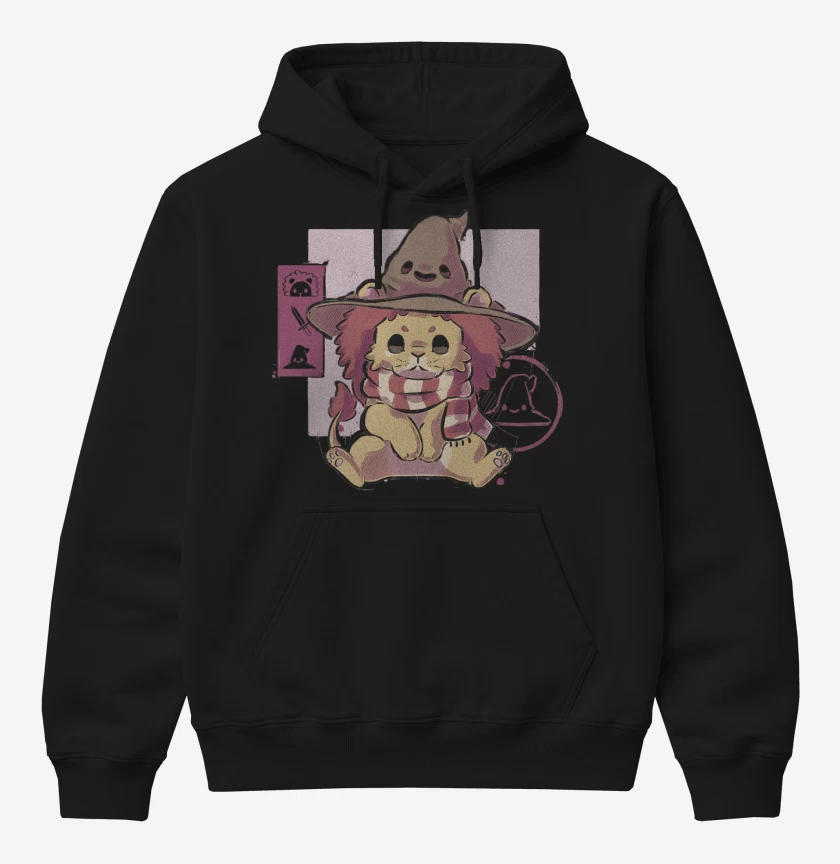 Poleron Canguro básico Negro de Cute Gryffindor
