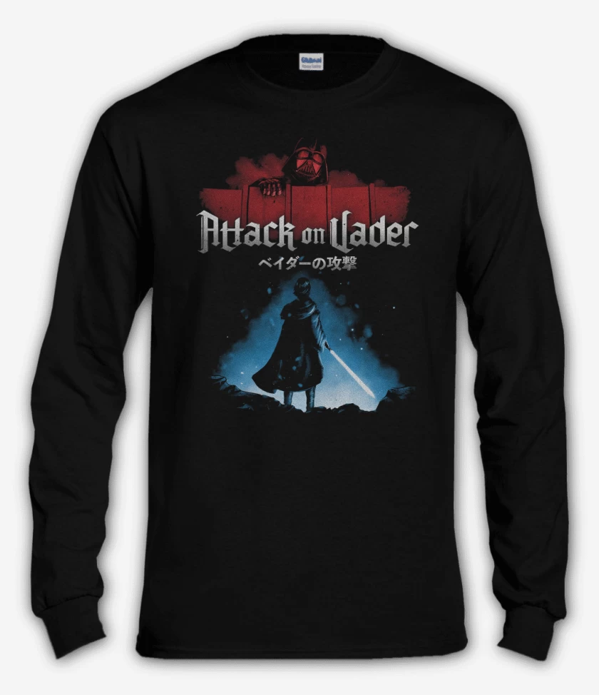 Polera manga larga Negro de Attack on Vader