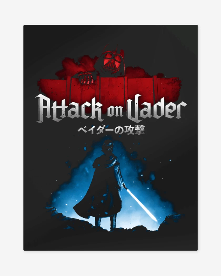Print metalico Negro de Attack on Vader