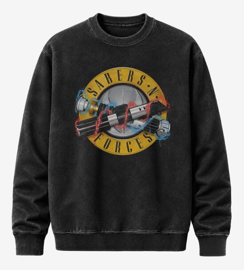 Poleron Polo Acid Wash Negro de Sabers n Forces