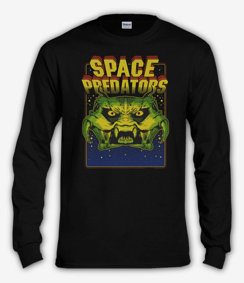Polera manga larga Negro de Space Pradators