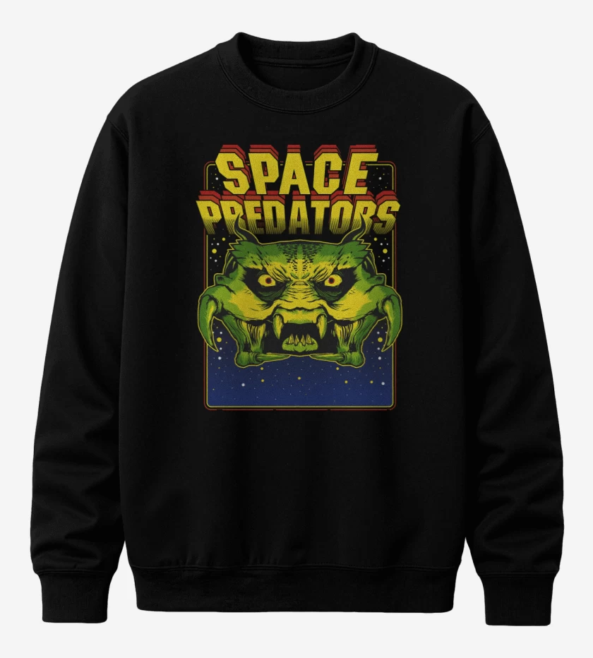 Poleron polo Negro de Space Pradators