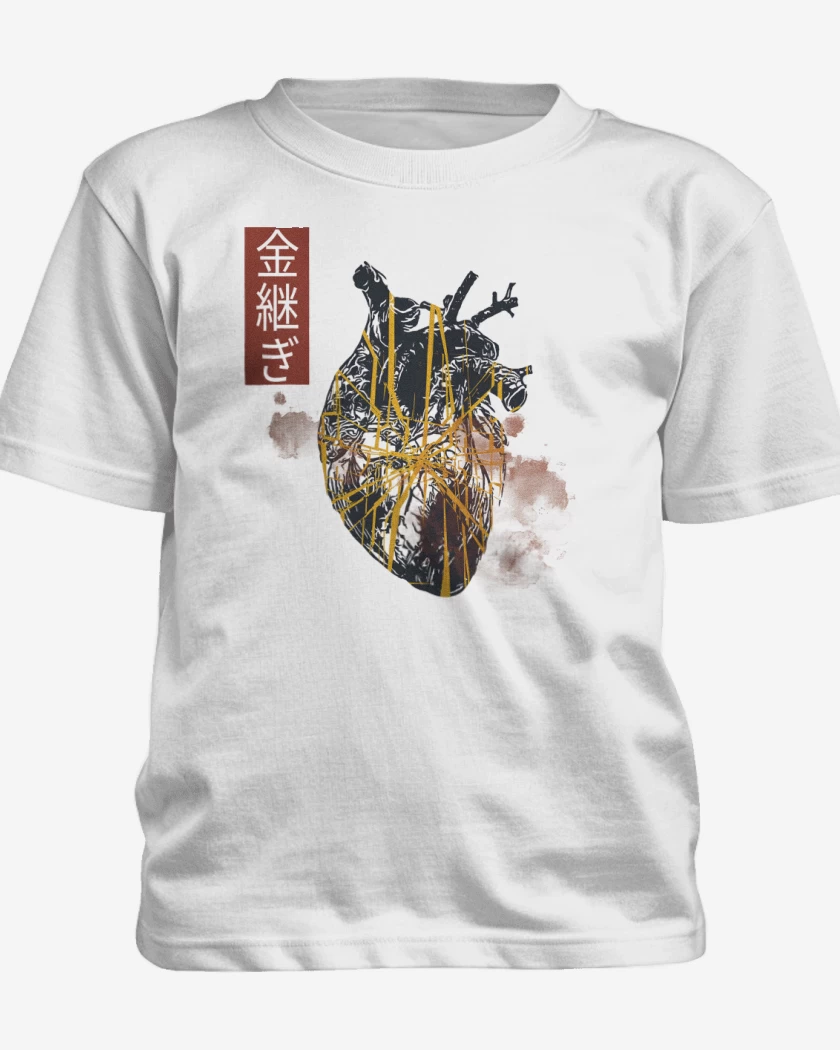 Polera de niño Blanco de Corazón Kintsugi