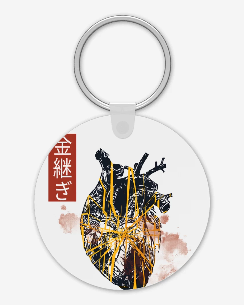 Llavero Blanco de Corazón Kintsugi