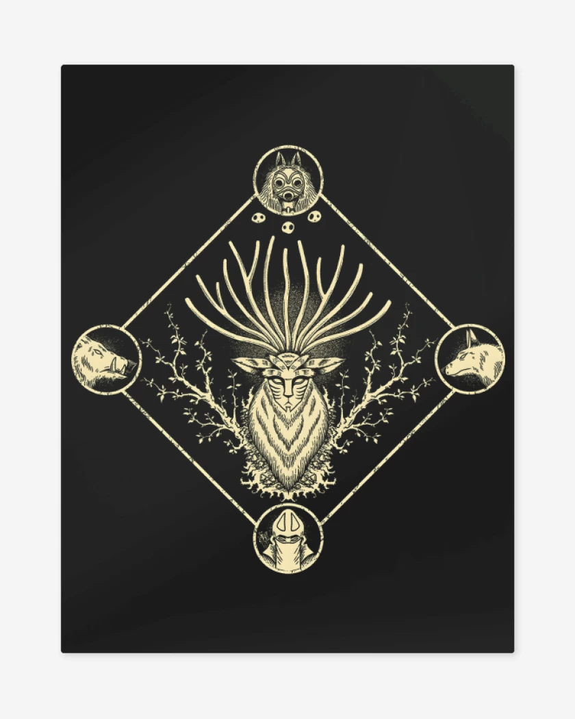 Print metalico Negro de Guardianes del Bosque