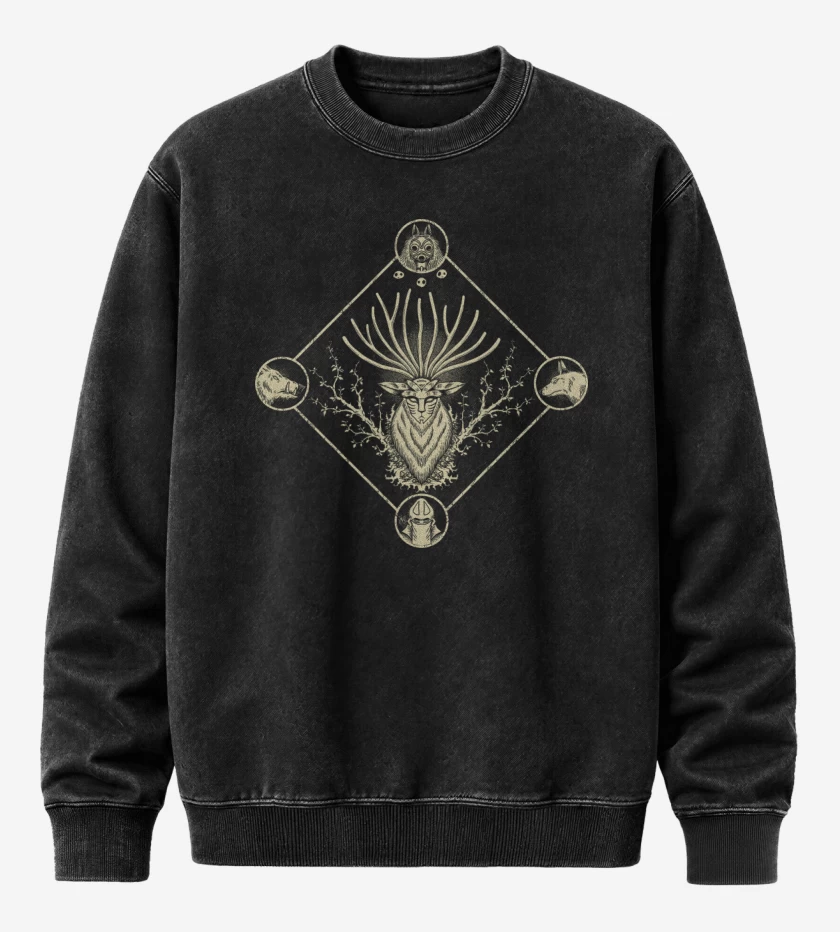 Poleron Polo Acid Wash Negro de Guardianes del Bosque