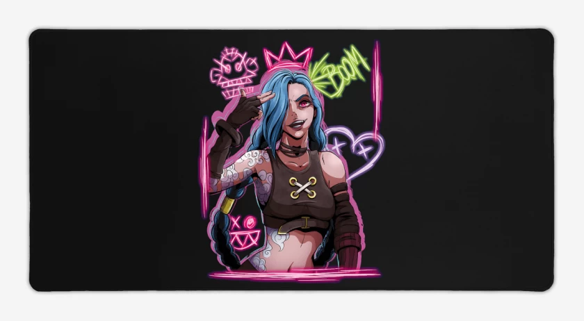 Mouse pad Gamer Negro de Jinx Arcane