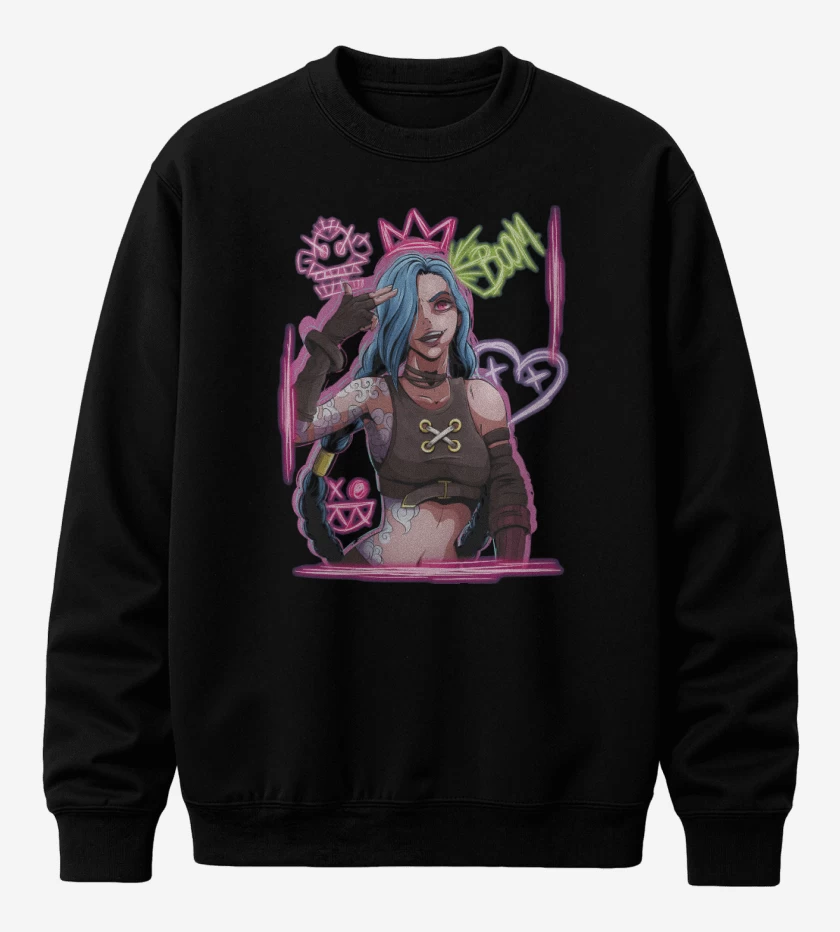 Poleron polo Negro de Jinx Arcane