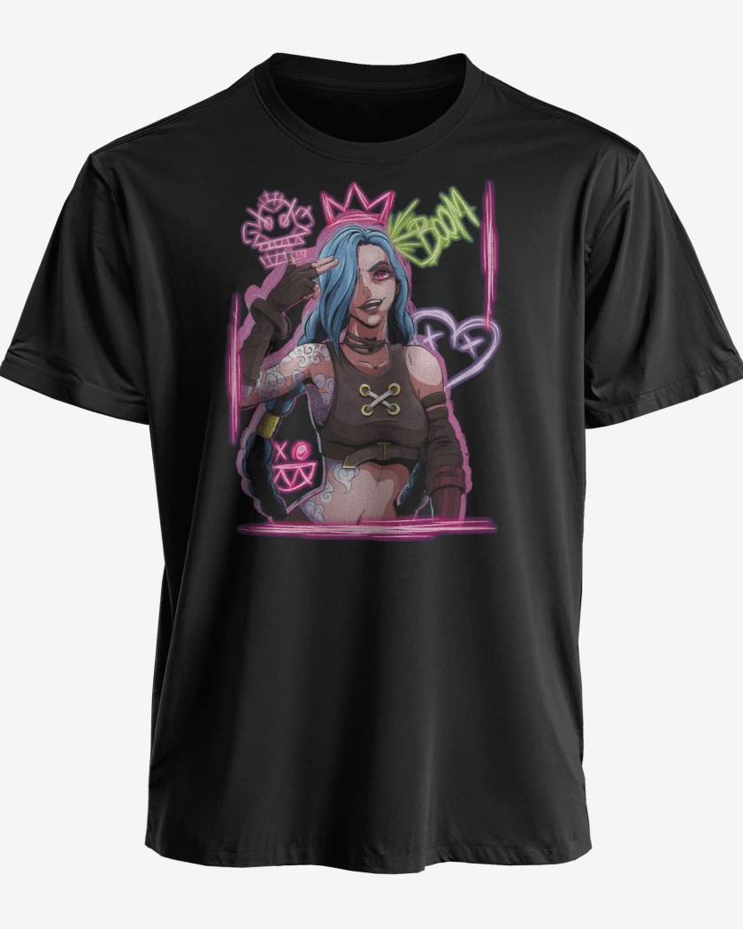 Polera premium Negro de Jinx Arcane