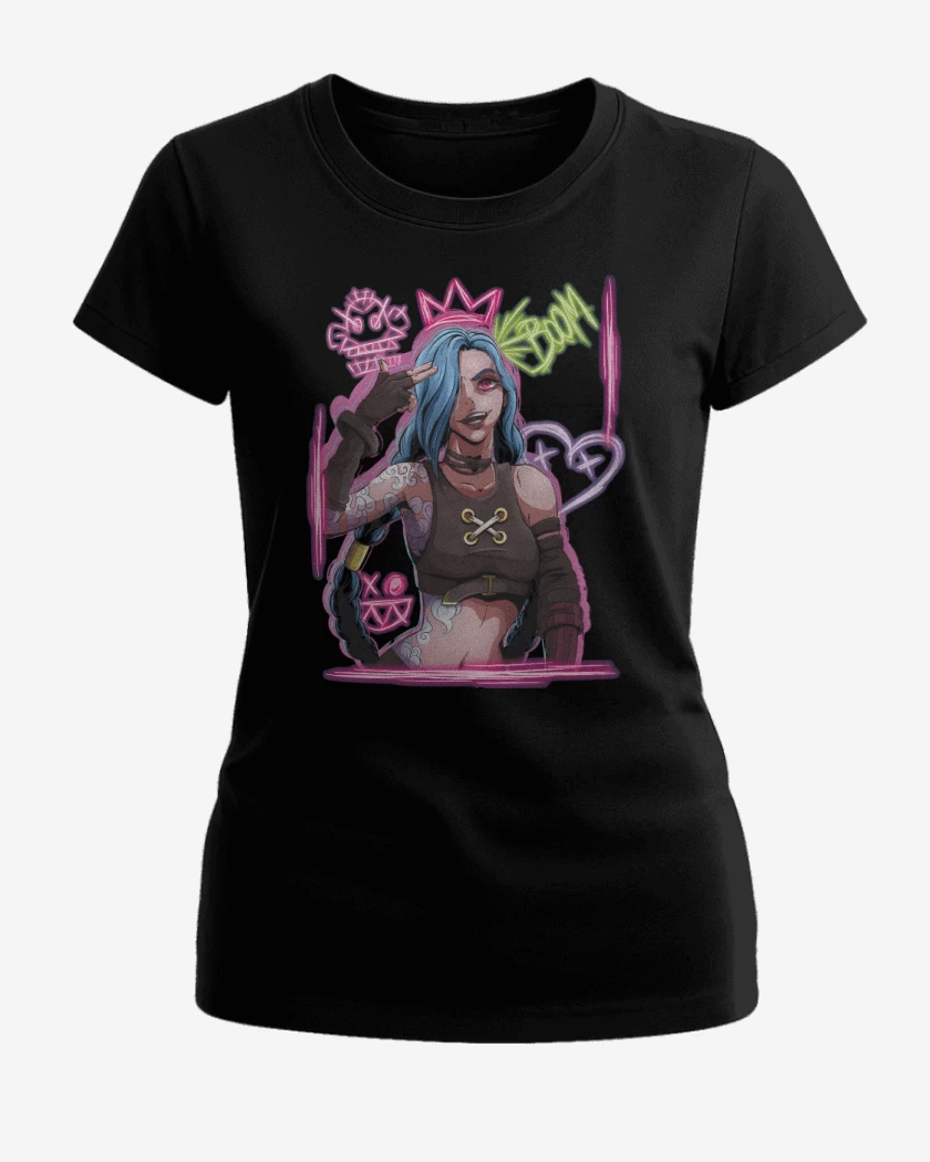Polera de Mujer Negro de Jinx Arcane