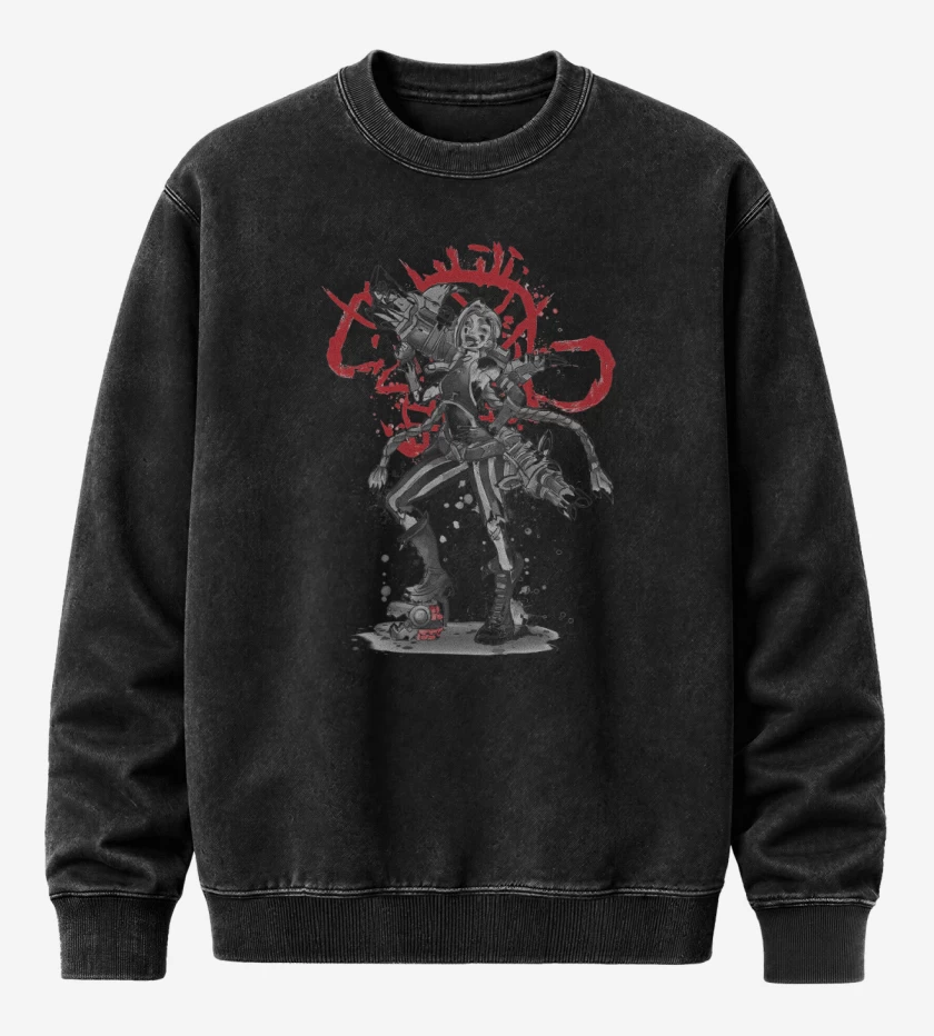 Poleron Polo Acid Wash Negro de Loose Cannon Girl