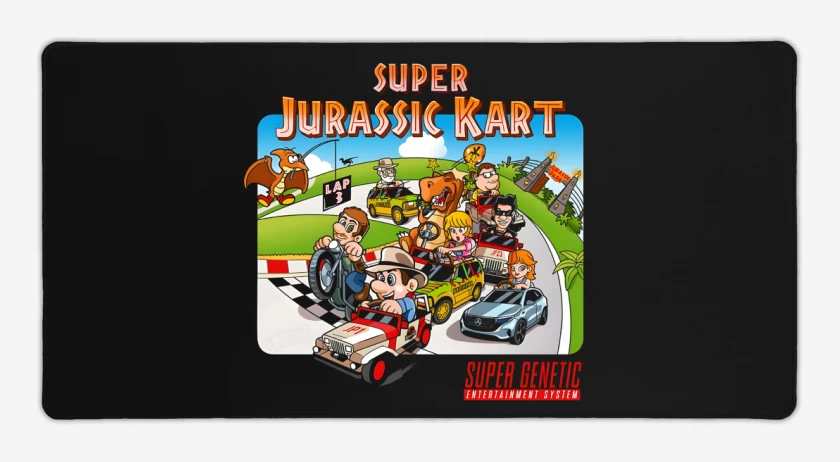 Mouse pad Gamer Negro de Super Jurassic Kark