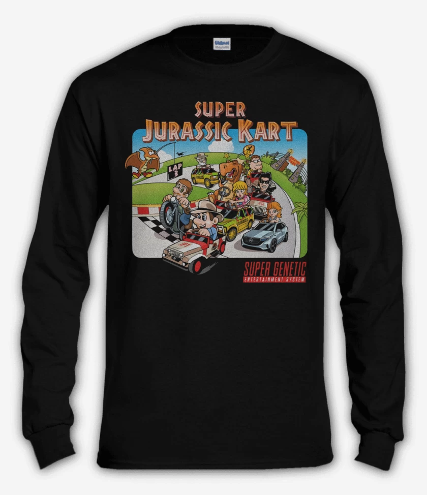 Polera manga larga Negro de Super Jurassic Kark