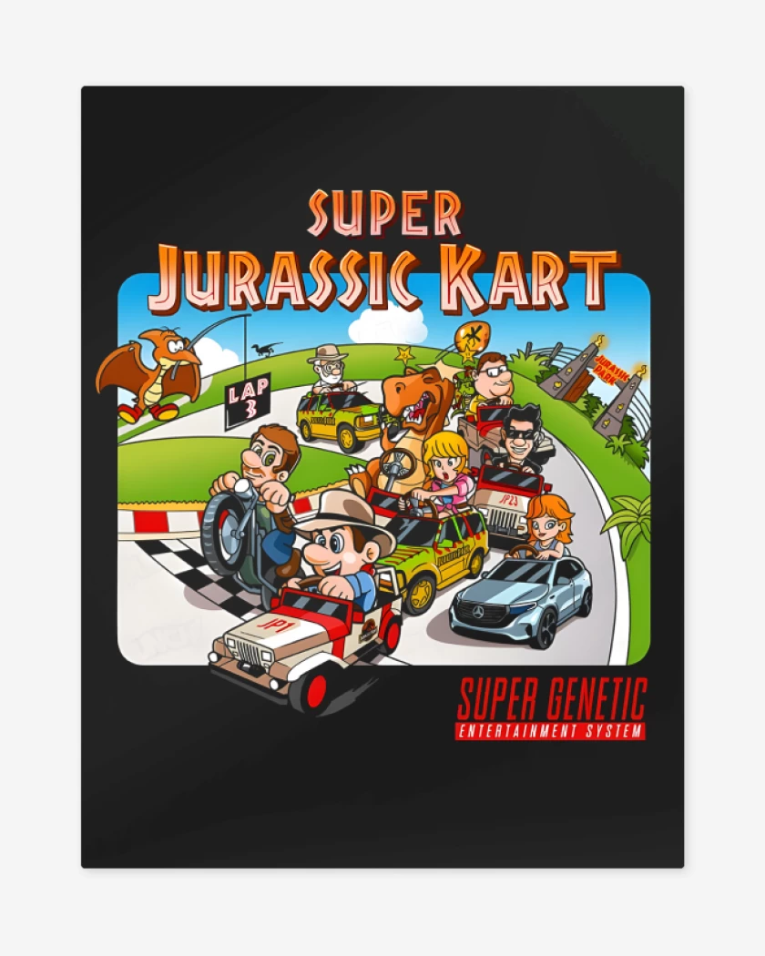 Print metalico Negro de Super Jurassic Kark