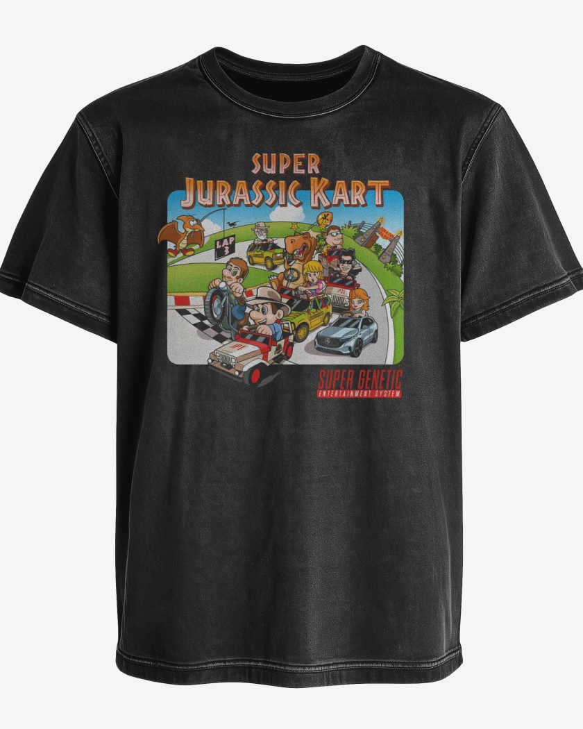 Polera desgastada Negro de Super Jurassic Kark