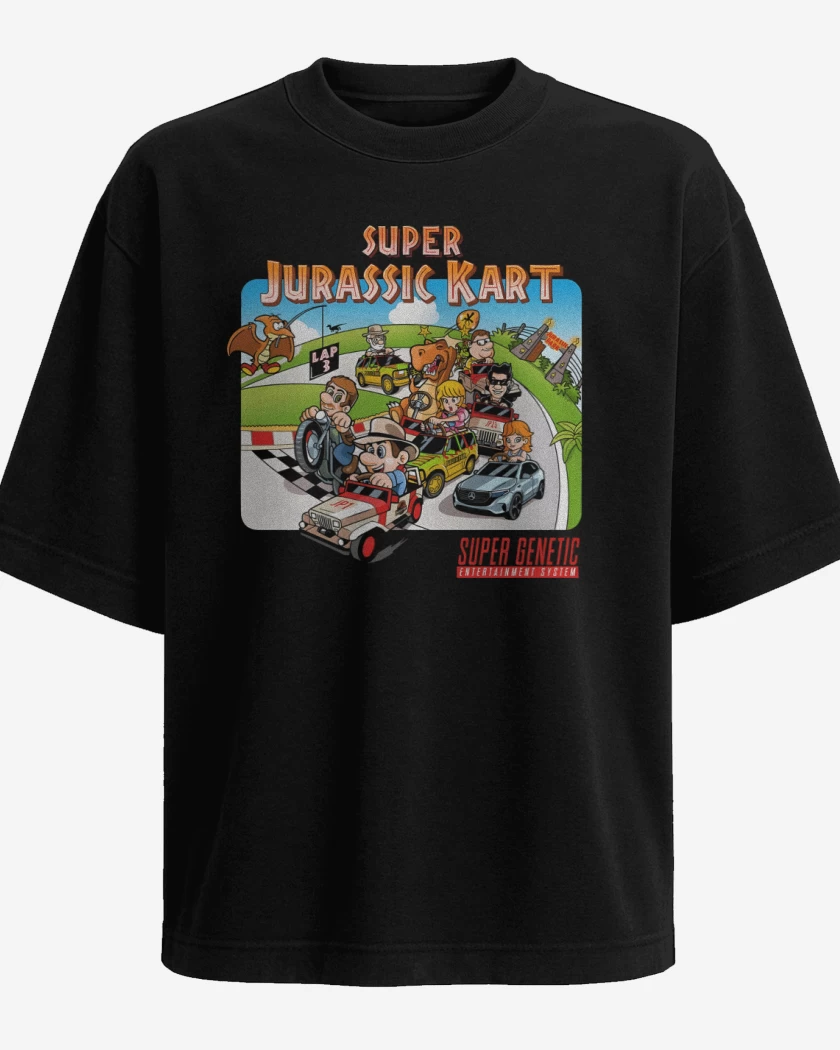 Polera Oversize Negro de Super Jurassic Kark