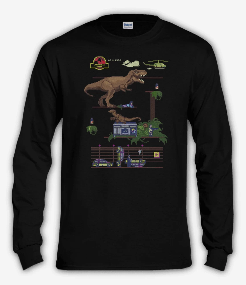 Polera manga larga Negro de Jurassic Bit