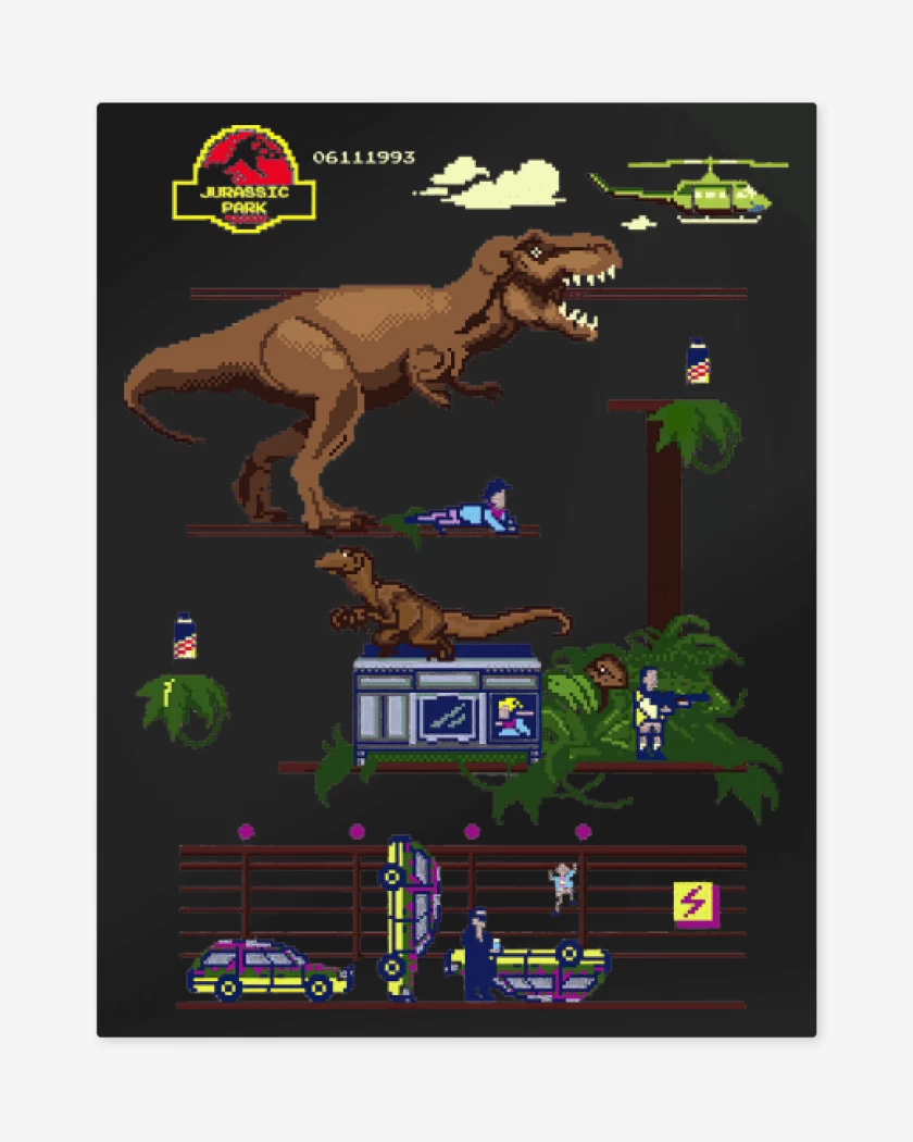 Print metalico Negro de Jurassic Bit