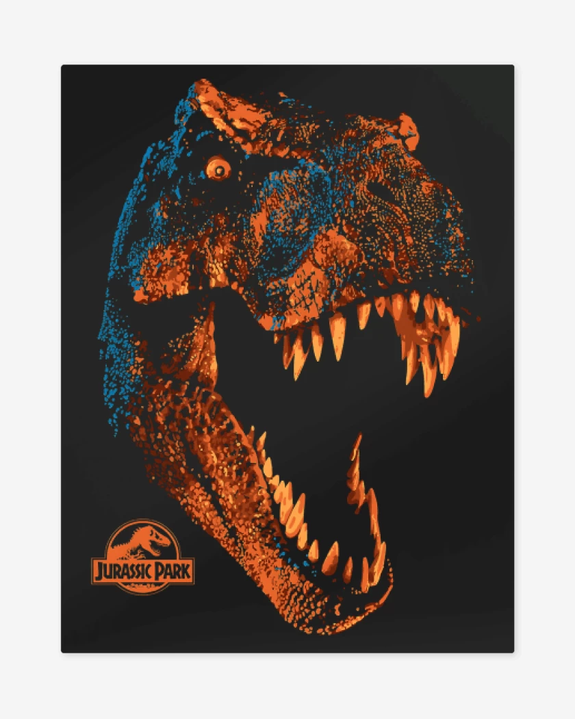 Print metalico Negro de Jurassic Rex