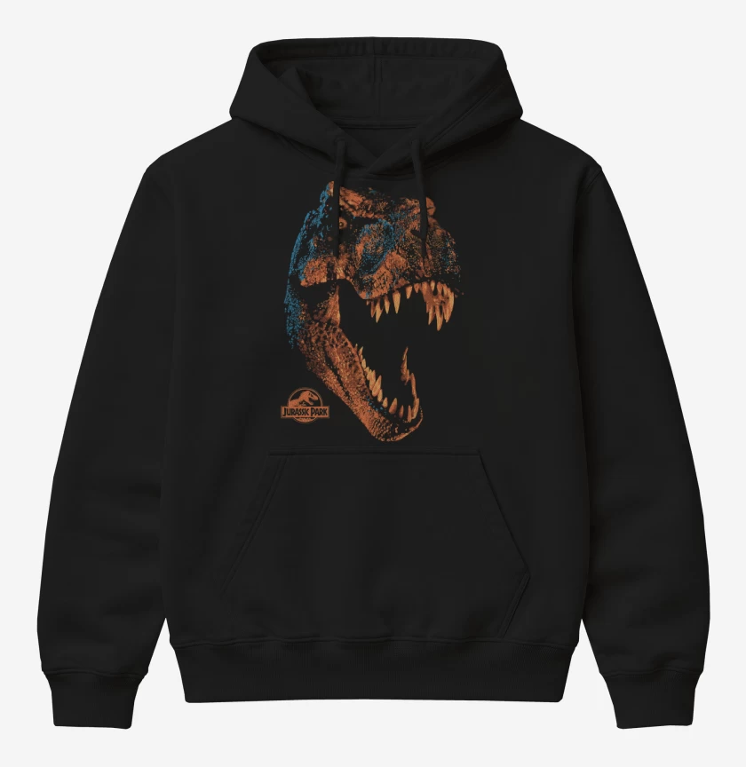 Poleron Canguro básico Negro de Jurassic Rex