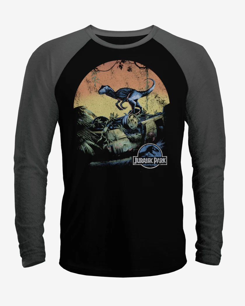 Polera Raglan Negro / Negro Heather de Raptor