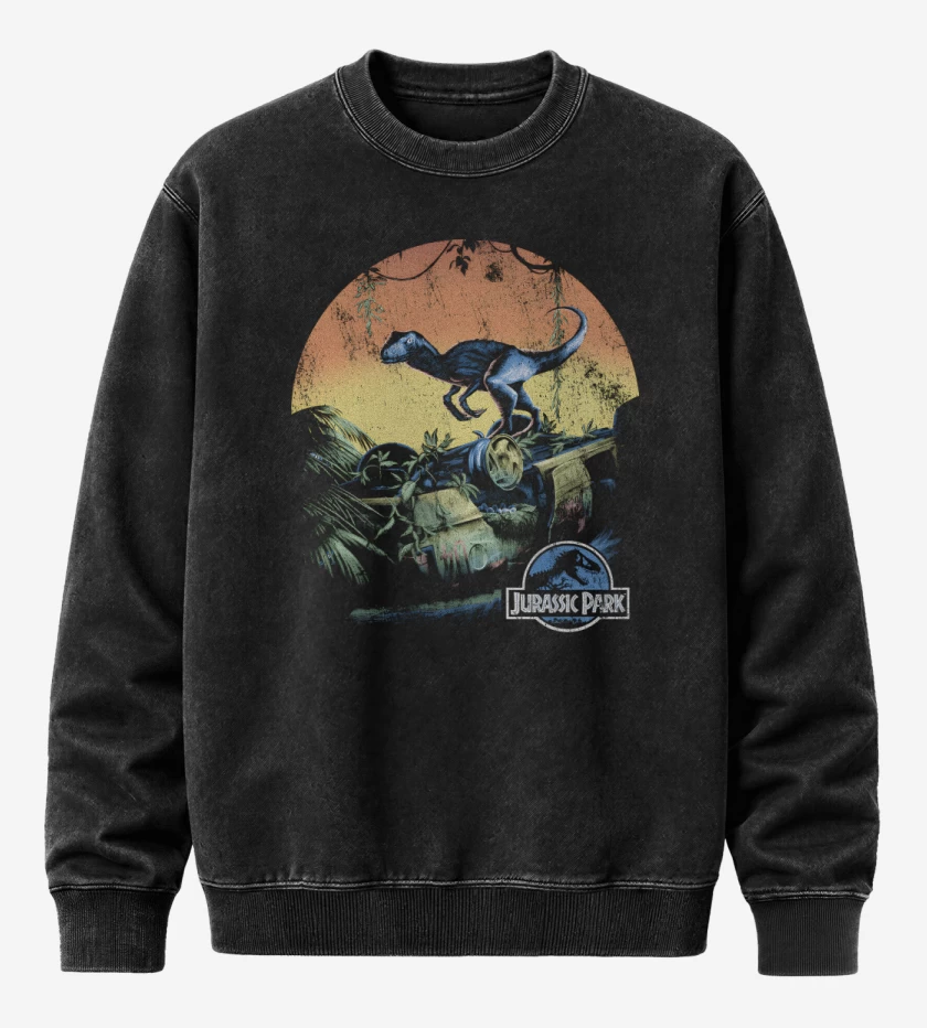 Poleron Polo Acid Wash Negro de Raptor