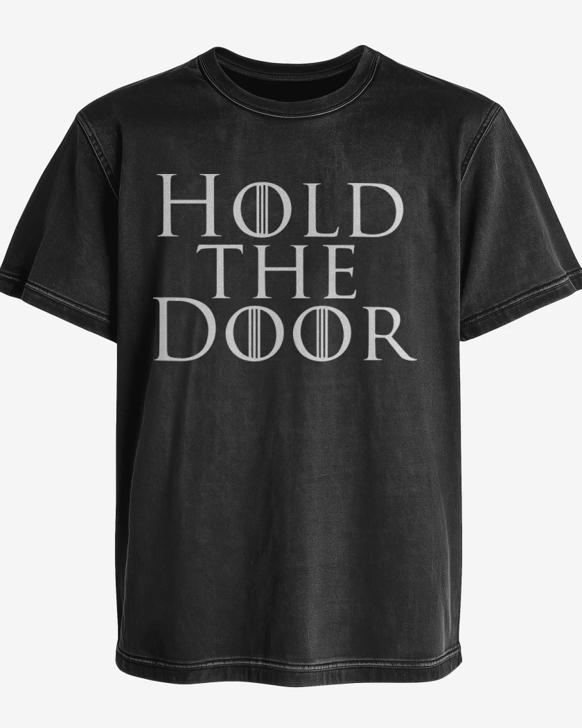 Polera desgastada Negro de Hold the door