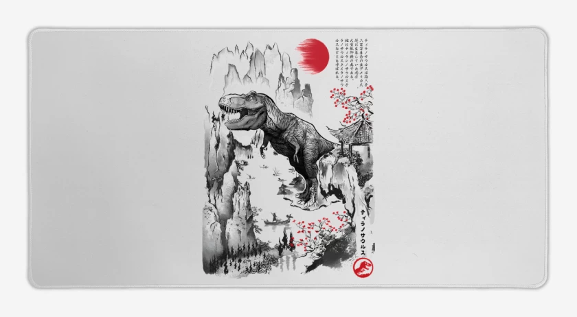 Mouse pad Gamer Blanco de T-Rex en Japón