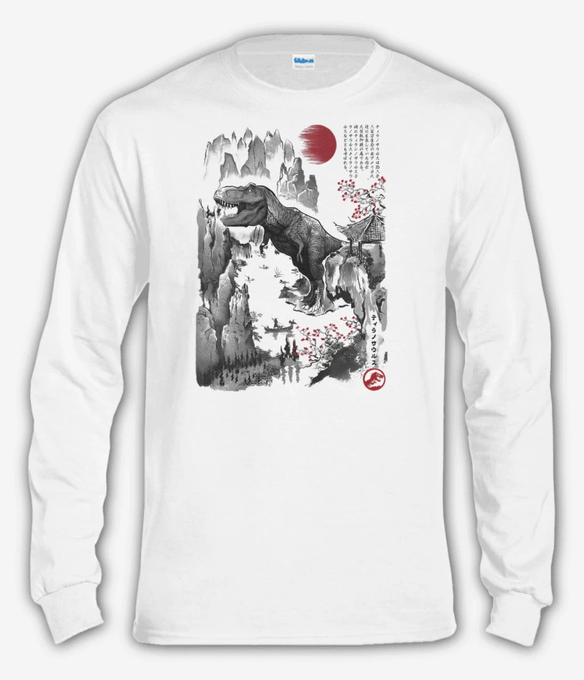 Polera manga larga Blanco de T-Rex en Japón