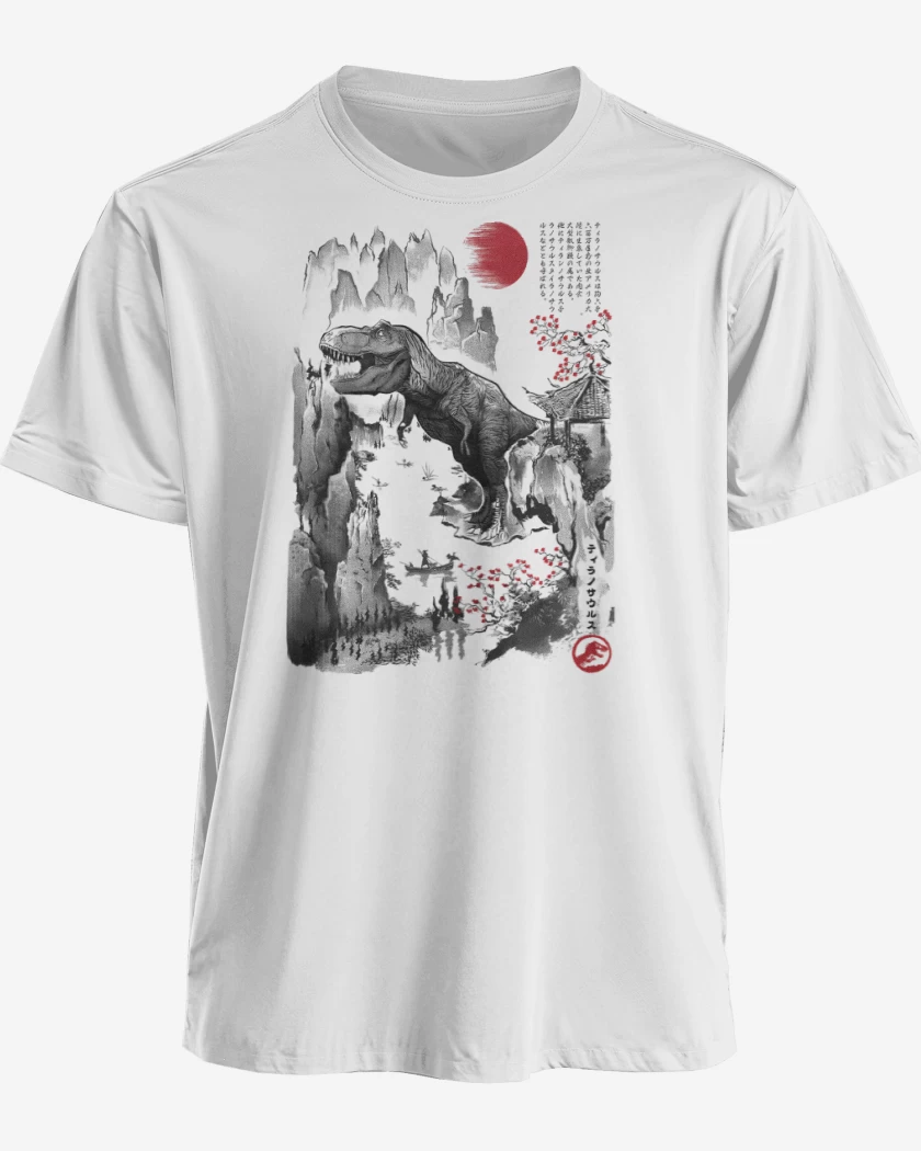 Polera premium Blanco de T-Rex en Japón